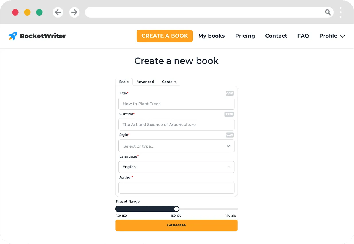 First step of the generation - basic data