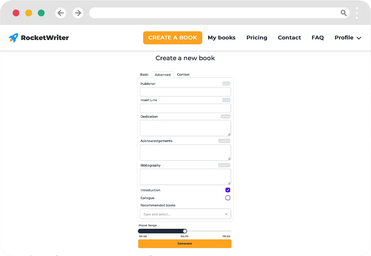 Second step of the generation - advanced data